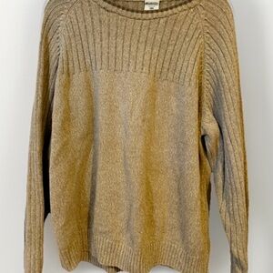 Columbia Mens Knit Sweater Size 2XL Long Sleeve Crew Neck Pullover Brown Thick